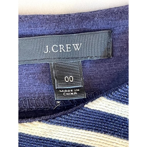J. Crew Womens Stripe Knit Shift Dress Short Sleeve Back Zip Blue White Size 00 - Picture 12 of 14